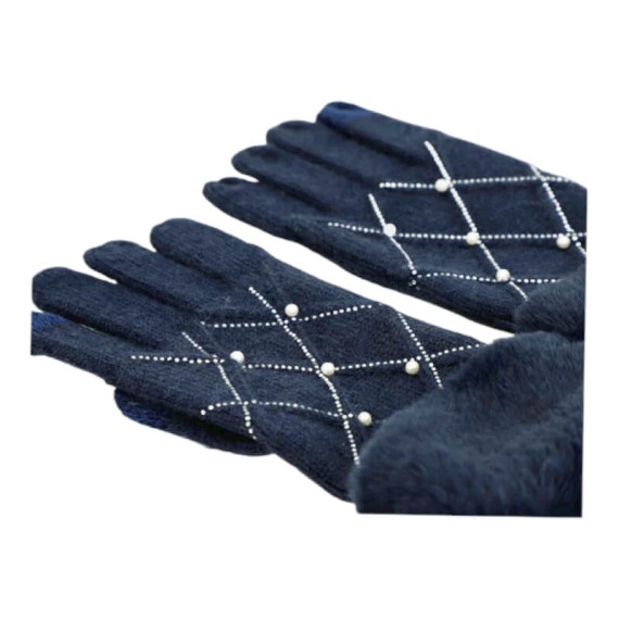 ANEKKE Luvas de Senhora em Malha c/ Detalhes Azuis | Ref. 280.41482-023