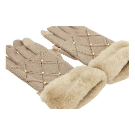 ANEKKE Luvas de Senhora em Malha c/ Detalhes Bege | Ref. 280.41482-022