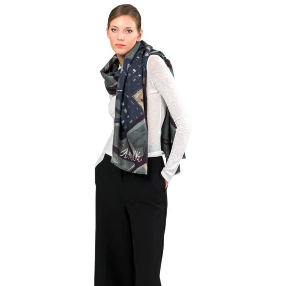 ANEKKE Pashmina/Lenço Estampado Azul | Ref. 280.41470-101