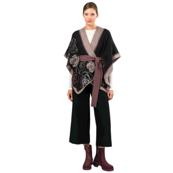 ANEKKE Poncho c/ Cinto para Senhora Preto | Ref. 280.41284-022