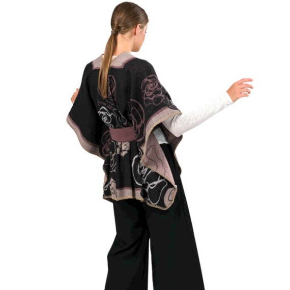 ANEKKE Poncho c/ Cinto para Senhora Preto | Ref. 280.41284-022