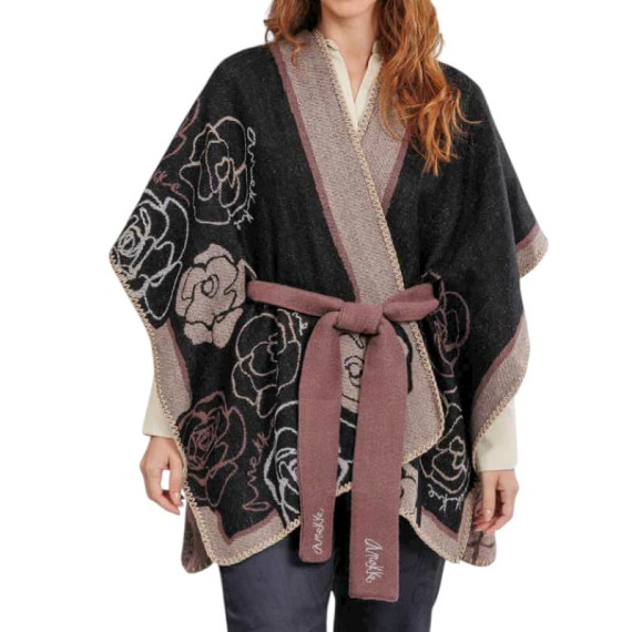 ANEKKE Poncho c/ Cinto para Senhora Preto | Ref. 280.41284-022