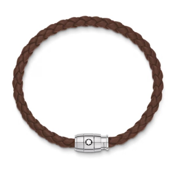 Pulseira de Homem em Pele MONTBLANC 3 Rings 68mm Castanha | Ref. 238.136002