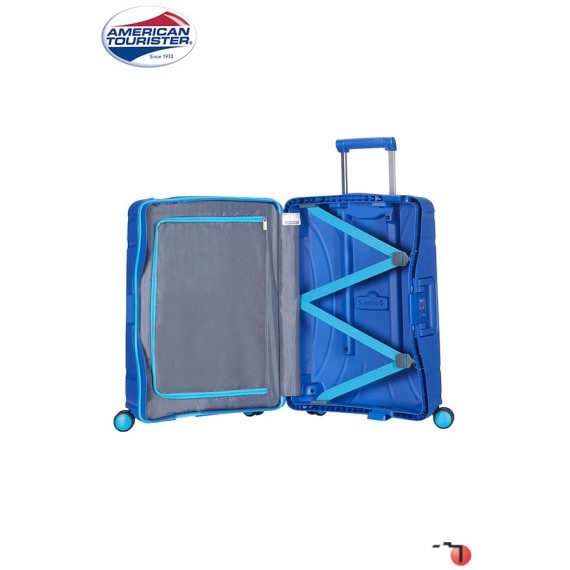 American Tourister Mala/Trolley de Cabine 55cm 4 Rodas Spinner LOCK' N' ROLL Azul | Ref. 9206G00311