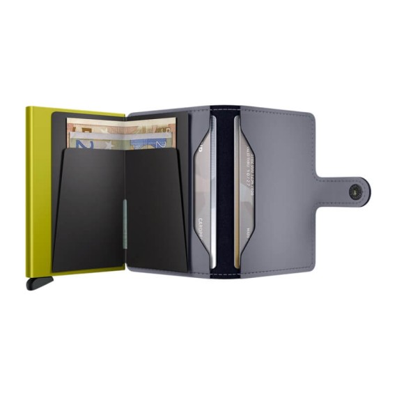 Carteira SECRID Miniwallet Matte Grey & Lime | Ref. 297.MM-GYL