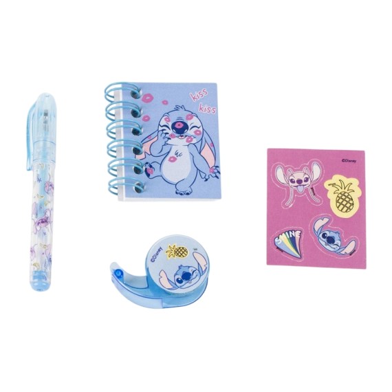 Porta-Chaves c/ Conjunto Papelaria STITCH Azul | Ref. 299.2700001752