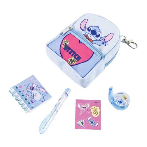 Porta-Chaves c/ Conjunto Papelaria STITCH Azul | Ref. 299.2700001752