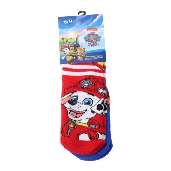 Pack 2 Pares de Meias Antiderrapantes PAW PATROL - Nº 31/34 Vermelho/Azul | Ref. 2900002974L