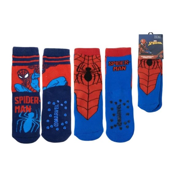 Pack 2 Pares de Meias Antiderrapantes SPIDERMAN - Nº 23/26 Azul/Vermelho | Ref. 299.2900002977S