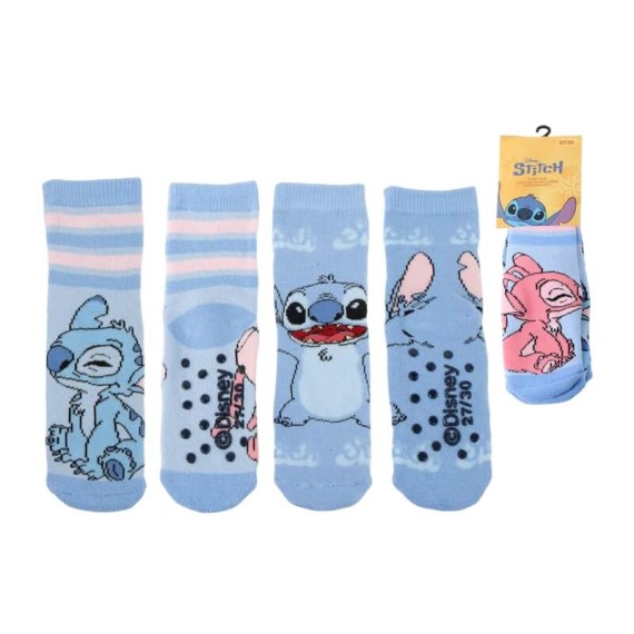 Pack 2 Pares de Meias Antiderrapantes STITCH - Nº 27/30 Azul | Ref. 299.2900002978S