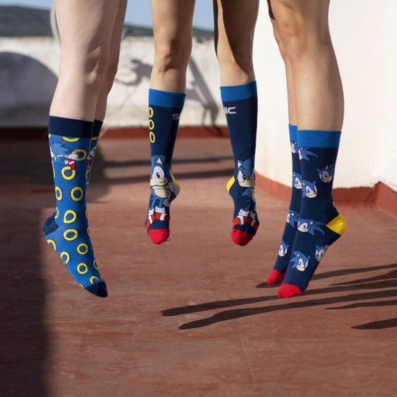 Pack de 3 Meias Estampadas SONIC - 35/41 Azul | Ref. 299.2900001945