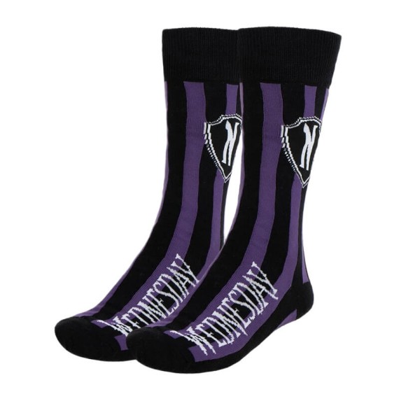 Pack 3 Pares de Meias Estampadas WEDNESDAY - Nº 36/43 Preto | Ref. 299.2900002453