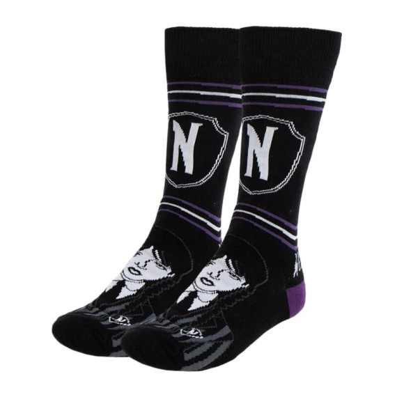 Pack 3 Pares de Meias Estampadas WEDNESDAY - Nº 36/43 Preto | Ref. 299.2900002453