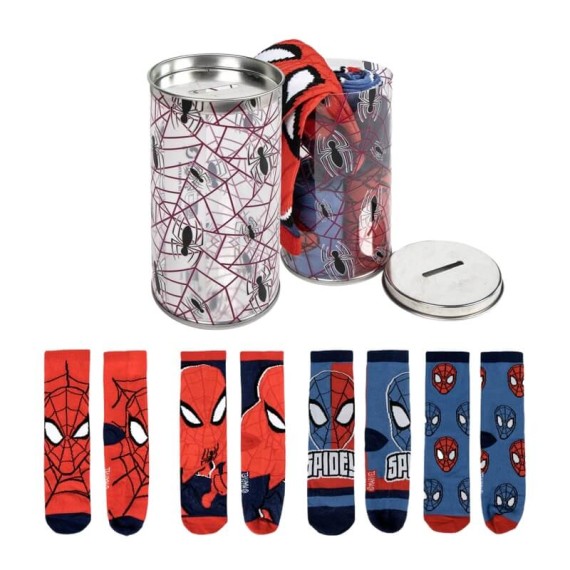 Pack 4 Pares de Meias Estampadas SPIDERMAN - Nº 27/30 Vermelho/Azul | Ref. 299.2900002311M