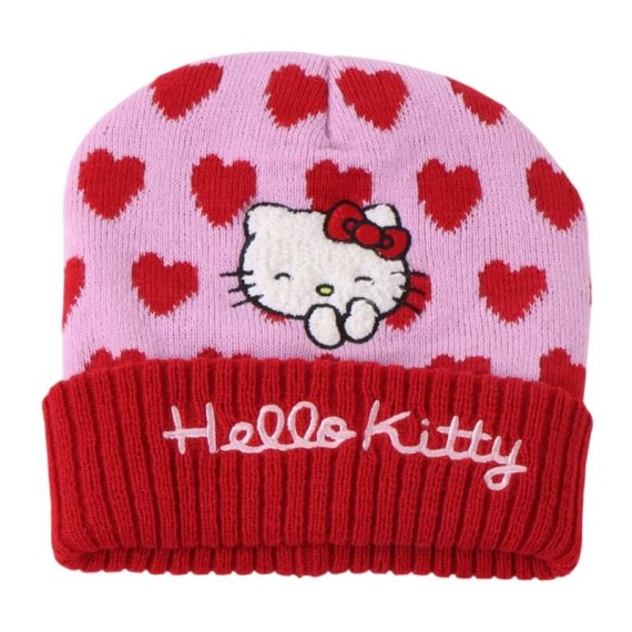 Conjunto Gorro, Luvas e Cachecol HELLO KITTY Rosa/Vermelho | Ref. 299.2200010589