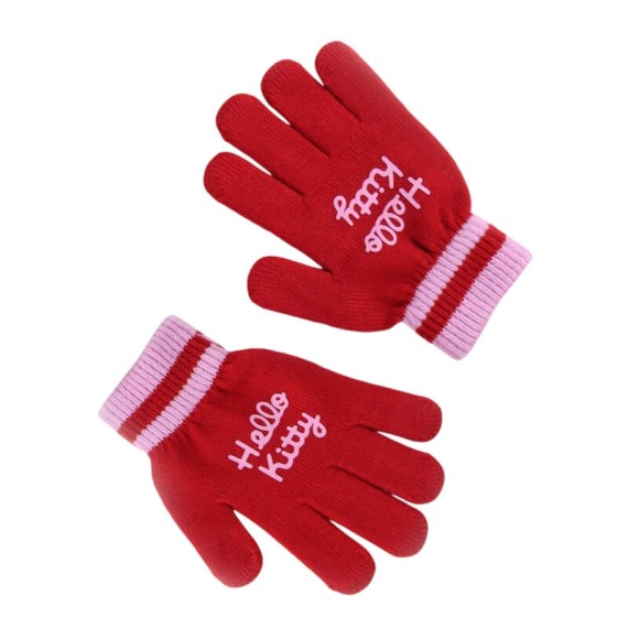 Conjunto Gorro, Luvas e Cachecol HELLO KITTY Rosa/Vermelho | Ref. 299.2200010589