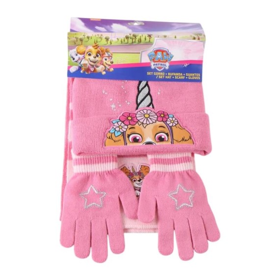 Conjunto Gorro, Luvas e Cachecol PAW PATROL Rosa | Ref. 299.2200010581