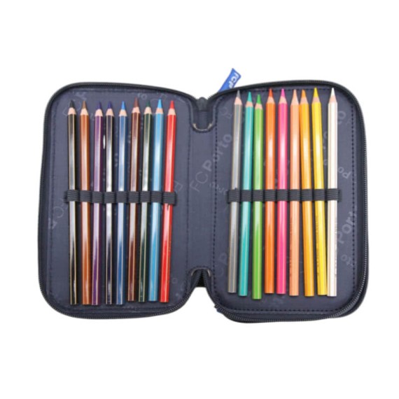 Estojo Escolar Triplo Completo PORTO 2322015 Azul | Ref. 254.FCP2322015 Estojo Escolar Triplo Completo PORTO 2322015 Azul | Ref. 254.FCP2322015