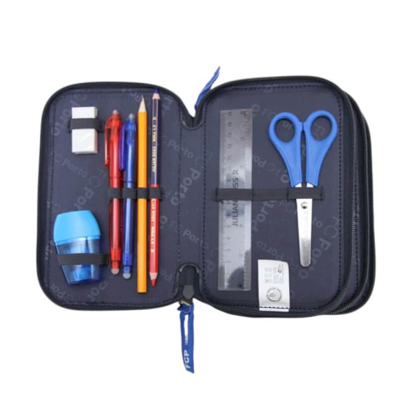 Estojo Escolar Triplo Completo PORTO 2322015 Azul | Ref. 254.FCP2322015 Estojo Escolar Triplo Completo PORTO 2322015 Azul | Ref. 254.FCP2322015