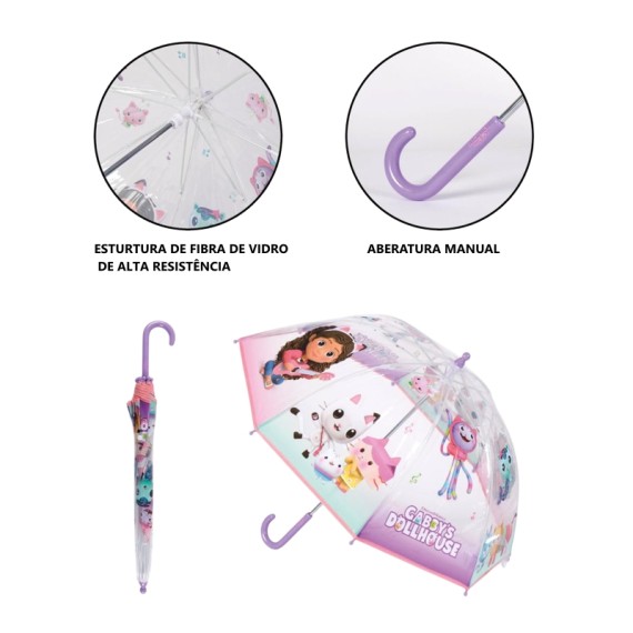 Guarda-Chuva Comprido Manual 45/8 GABBY'S Transparente | Ref. 299.2400000721