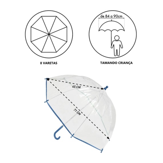 Guarda-Chuva Manual 45/8 MINNIE Transparente | Ref. 299.2400000512