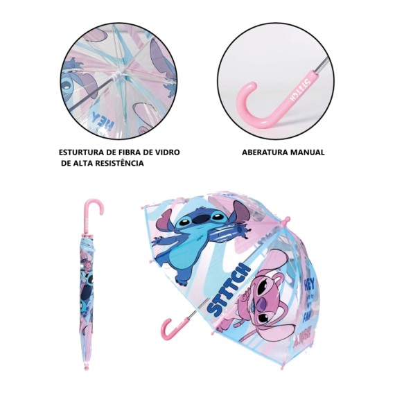 Guarda-Chuva Manual 45/8 STITCH Transparente | Ref. 299.2400000750