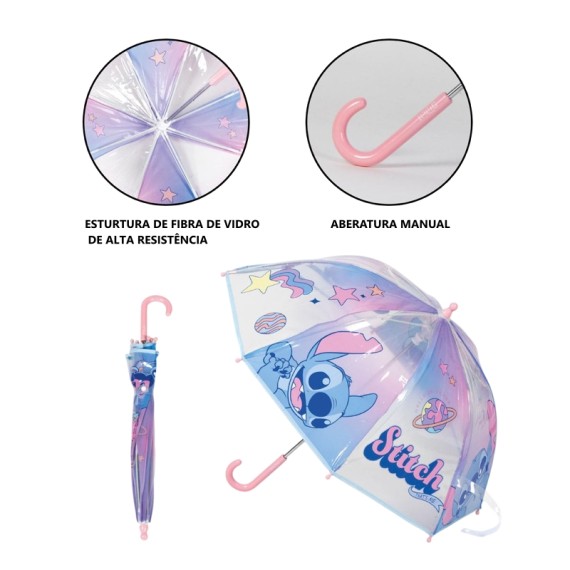 Guarda-Chuva Manual 45/8 STITCH Transparente | Ref. 299.2400000858
