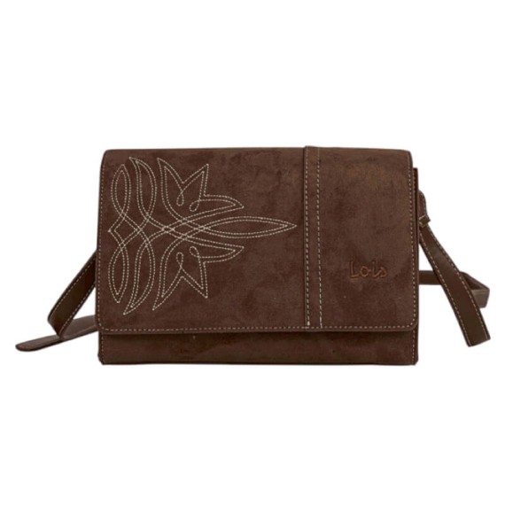 Mala de Tiracolo c/ Pala LOIS Deerfield Castanho Escuro | Ref. 237.32767804