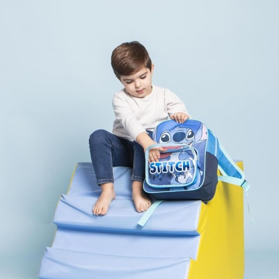 Mochila Infantil 30cm STITCH Azul | Ref. 299.2100005104