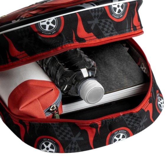 Mochila Infantil 31cm HOT WHEELS 3D Preto/Cinza | Ref. 2100005873