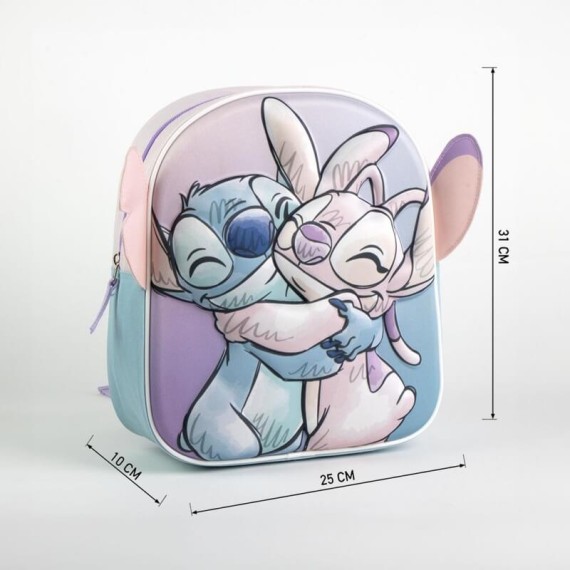 Mochila Infantil 31cm STITCH 3D Aplicações Multicolor | Ref. 299.2100005847