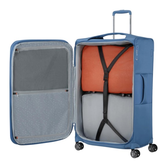 SAMSONITE Mala Viagem Grande 78cm 4R Exp Re-Lite Azul Carpi | Ref. 92.154968-6187