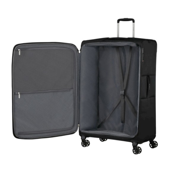 SAMSONITE Mala de Viagem Grande 78cm 4R Exp Base Breeze Preta | Ref. 92.154781-1041 SAMSONITE Mala de Viagem Grande 78cm 4R Exp Base Breeze Preta | Ref. 92.154781-1041