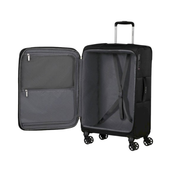 SAMSONITE Mala de Viagem Média 67cm 4R Exp Base Breeze Preta | Ref. 92.154780-1041 SAMSONITE Mala de Viagem Média 67cm 4R Exp Base Breeze Preta | Ref. 92.154780-1041