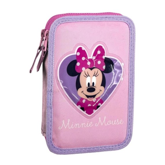 Estojo Escolar Duplo c/ Acessórios MINNIE 2700001705 Rosa | Ref. 299.2700001705