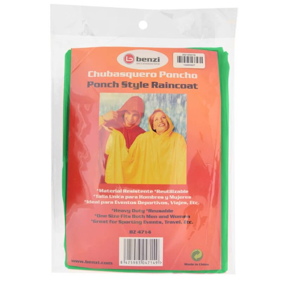 BENZI Capa / Poncho de Emergência BZ4714 Verde | Ref. 288.BZ4714V