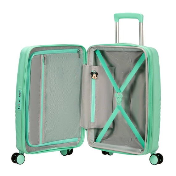 AT Mala de Cabine 55cm 4R Exp. Mickey Magic Verde Menta | Ref. 92.158710-A845