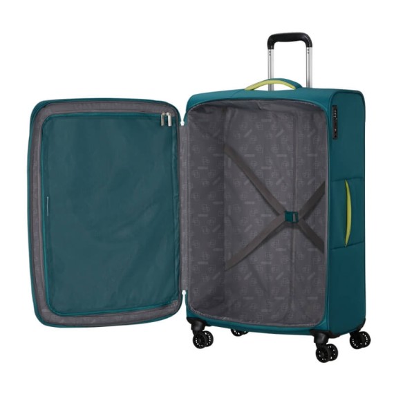 AT Mala de Viagem Grande 78cm 4R Exp. CloudRider Verde Petróleo | Ref. 92.157367-D834