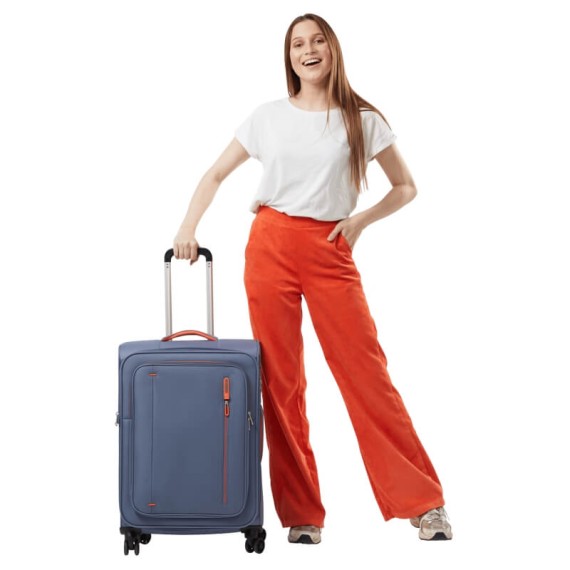 AT Mala de Viagem Média 67cm 4R Exp. CloudRider Azul Pedra | Ref. 92.157366-E612