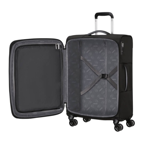 AT Mala de Viagem Média 67cm 4R Exp. CloudRider Preto Jet | Ref. 92.157366-1465