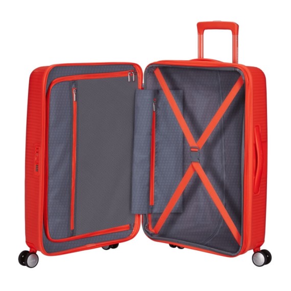 AT Mala de Viagem Média 67cm 4R Exp. SoundBox Laranja Néon | Ref. 92.88473-D963 AT Mala de Viagem Média 67cm 4R Exp. SoundBox Laranja Néon | Ref. 92.88473-D963