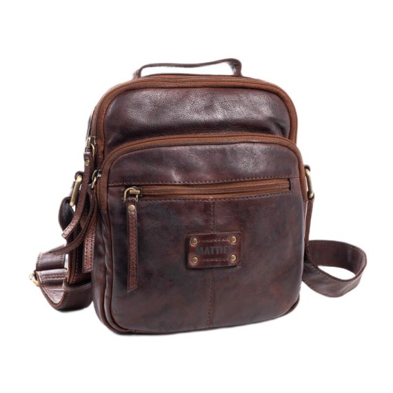 Bolsa de Tiracolo c/ Asa de Mão MATTIES Antic Leather Castanha | Ref. 132.4014480