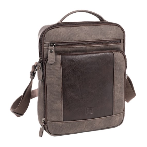 Bolsa de Tiracolo c/ Asa de Mão MATTIES Canvas Castanha | Ref. 132.4016480