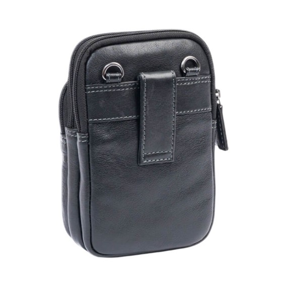 Bolsa de Tiracolo para Homem MATTIES Pioneer Leather Preta | Ref. 132.4034820