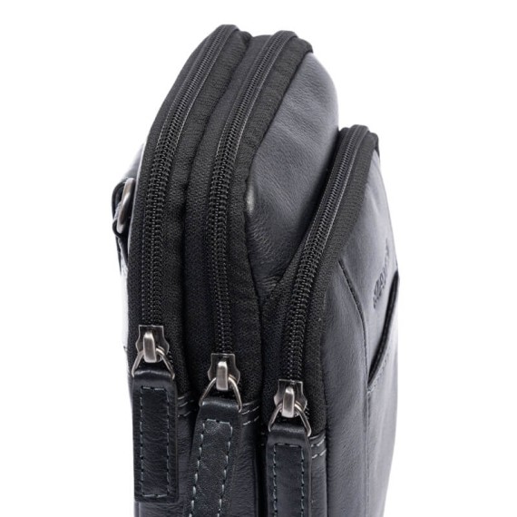 Bolsa de Tiracolo para Homem MATTIES Pioneer Leather Preta | Ref. 132.4034820