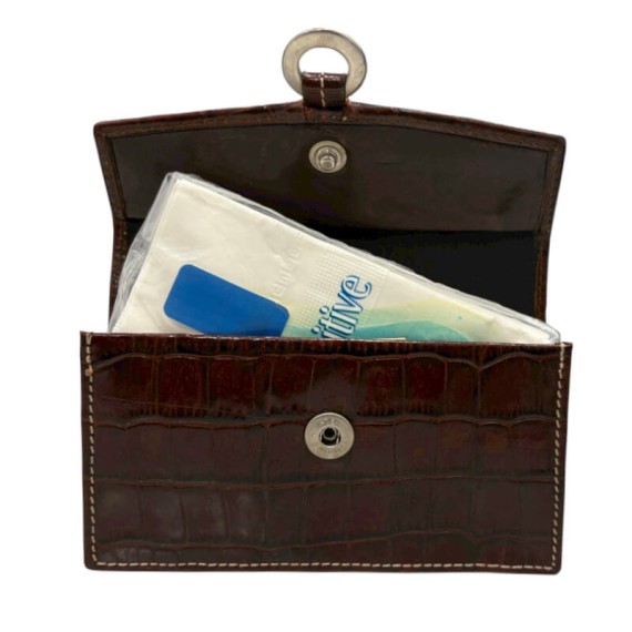 Porta Lenços de Senhora F.ANTUNES 53/151 Croco Castanho | Ref. 100.53/151