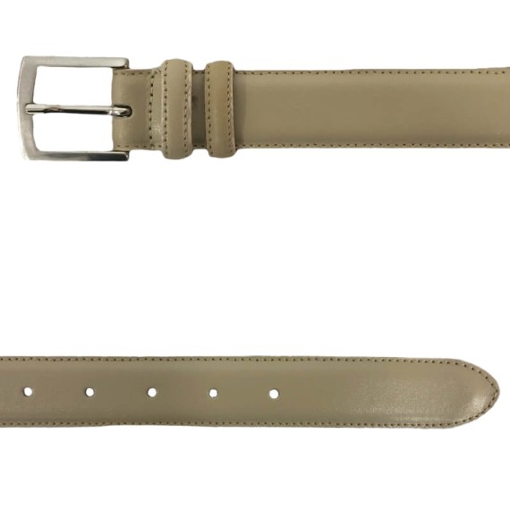 Cinto Clássico de Pele Genuína JOSEPH LOUIS 115cm Bege | Ref. 12.380BE115