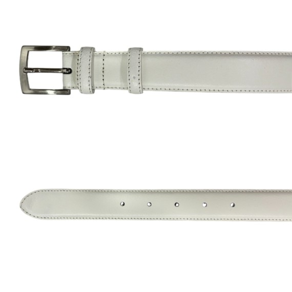 Cinto Clássico de Pele Genuína JOSEPH LOUIS 95cm Branco | Ref. 12.380BR95