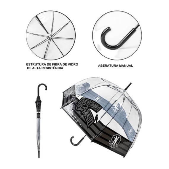 Guarda-Chuva Cúpula Manual WEDNESDAY 60/8 Transparente | Ref. 299.2400000806