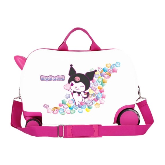 Mala Infantil 45cm 4R Easyjet KUROMI Candies Branco/Fúcsia | Ref. 186.4281016